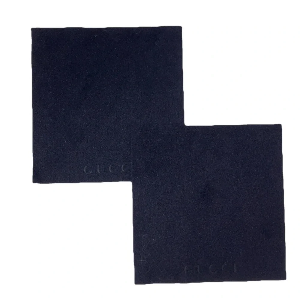 2 Gucci Black On Black Cleaning Cloths Microfiber For Sunglasses Eyeglasses New